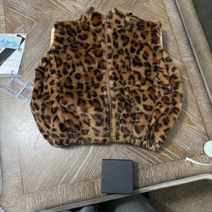 Leopard Print Faux Fur Vest